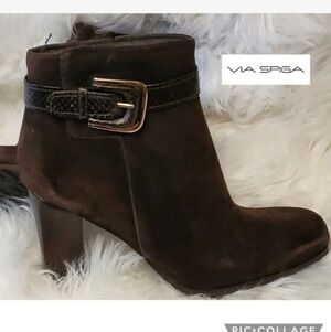 Via Spiga brown heeled Ankle Boots‎ 9.5 NWOB